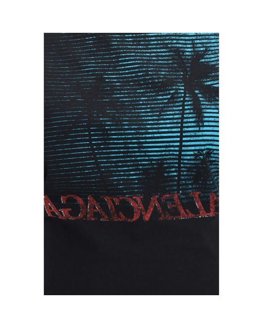 Balenciaga Blue Black Cotton T