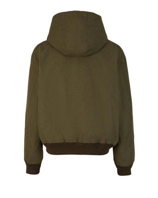 Acne Green Hood Bomber Jacket for men