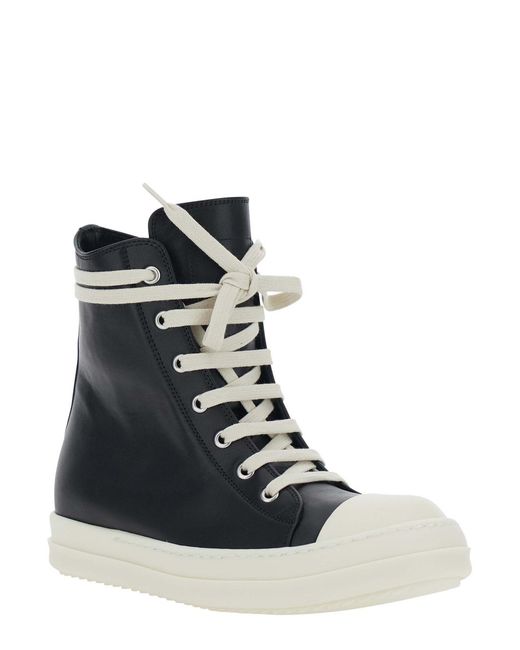 Rick Owens Blue Sneakers Leather Trainers