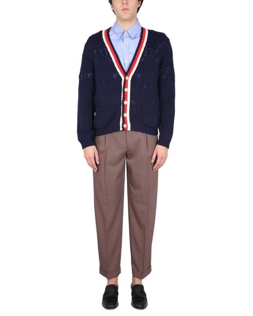 Gucci Blue Shirt With Bear Pocket Cotton for men