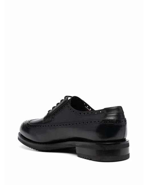 Ferragamo Black Ferragamo Marcus Perforated Brogues for men
