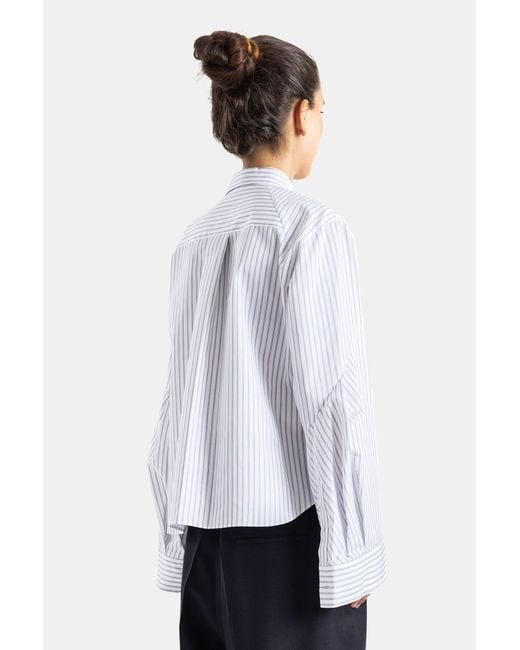 Sacai White Chemise Poplin Shirt Rayée Blanc Cassé