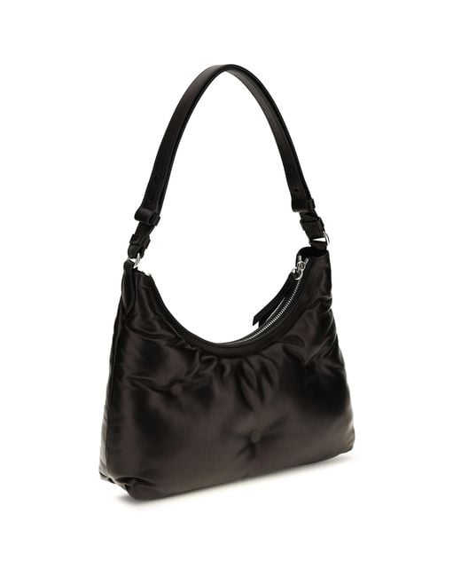 Maison Margiela Black Small Glam Slam Hobo Shoulder Bag Lamb Ovis Aries