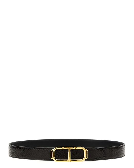 Tom Ford White Logo Reversible Belt for men