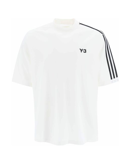 Y-3 White '3 Stripes' T Shirt for men