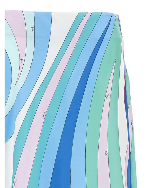 Emilio Pucci Blue 'Cigni' Skirt