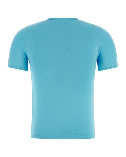 Courreges Blue 'Signature Contrast' T-Shirt