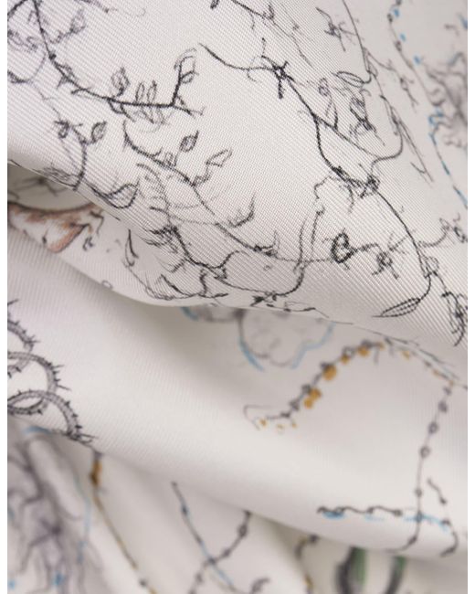 Fabiana Filippi White Printed Silk Twill Trousers