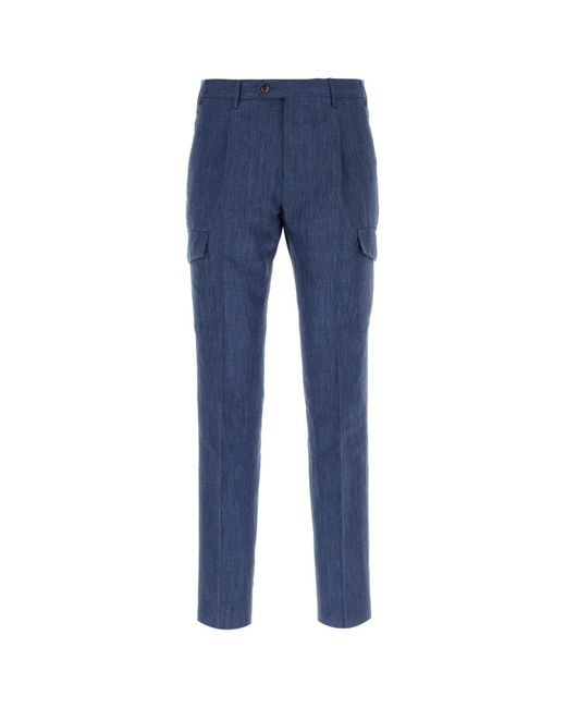 PT01 Blue Wool Blend Pant for men