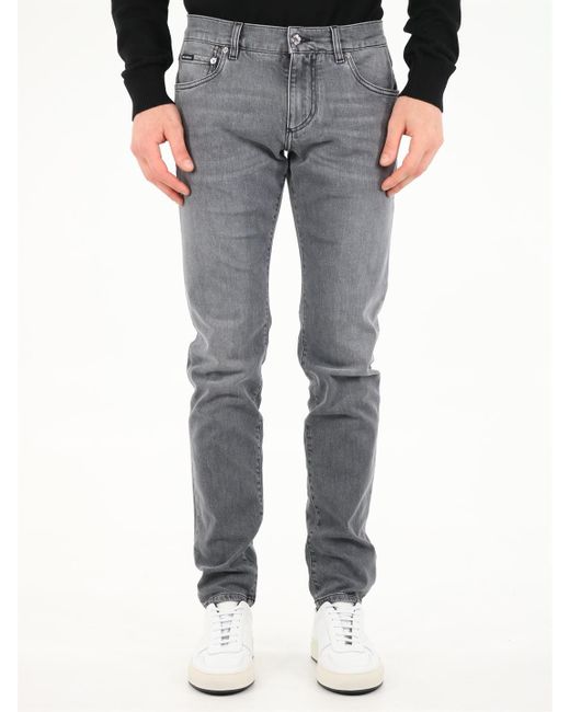 Dolce & Gabbana Black Slim Fit Stretch Jeans for men