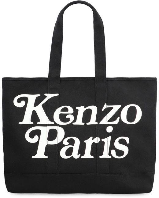 KENZO Black Canvas Tote Bag for men