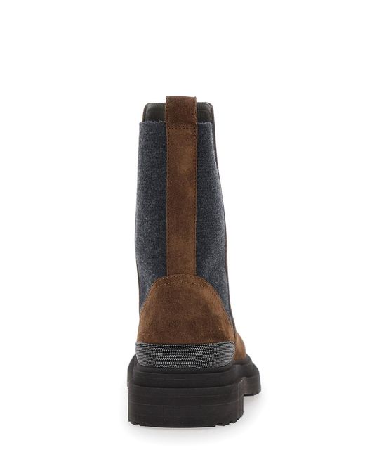 Brunello Cucinelli Brown Ankle Boots Suede Leather