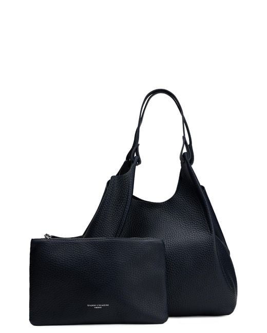 Gianni Chiarini Black Tote Bag With Pouch, Calfskin