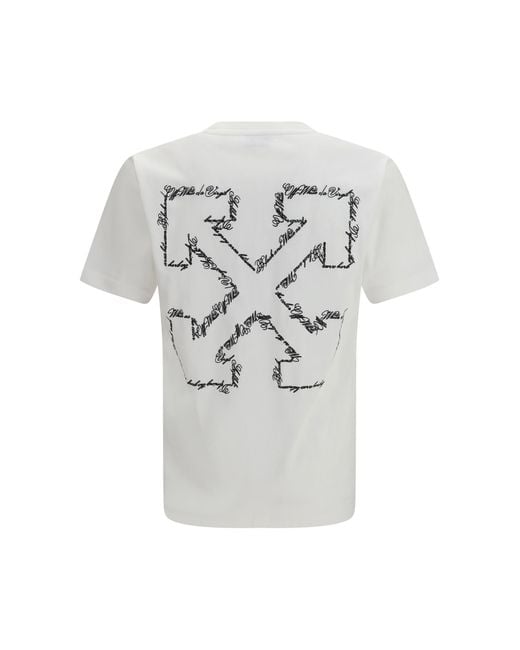 Off-White c/o Virgil Abloh White Script Arrow T-Shirt Cotton T-Shirts for men