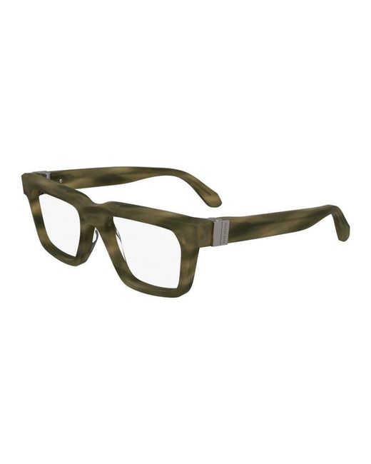 Ferragamo Green Frame And Lens Eyeglasses for men