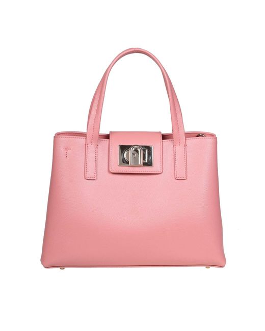 Furla Pink 1927 M Tote Bag In Leather