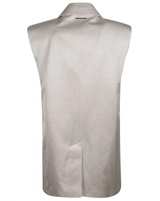 Calvin Klein Gray Shiny Viscose Tailored Vest