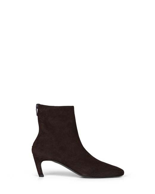 Totême  White Soft Suede Mid-Heel Ankle Boots
