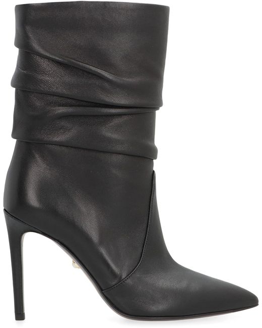 ALEVI Black Calipso Leather Ankle Boots