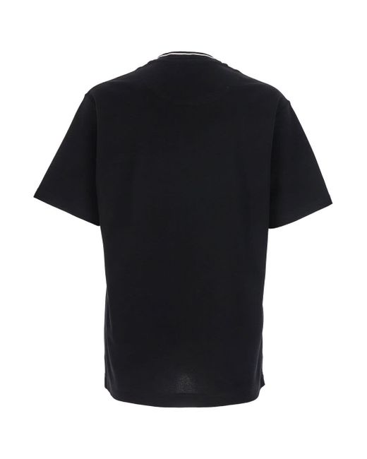 Dolce & Gabbana Black Crewneck T-Shirt With Logo Embroidery On The Front for men