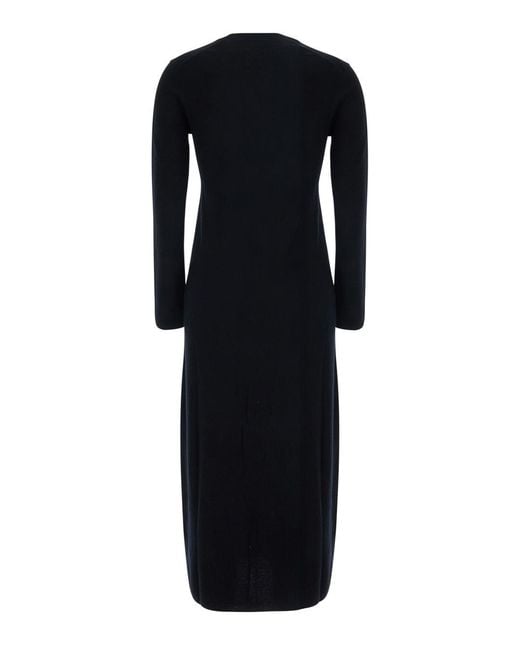 Semicouture Black Long Dress Brenda Knit Wool-Cashmere