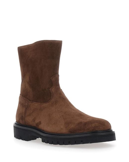 VINNY'S Brown Ankle Boots Suede for men