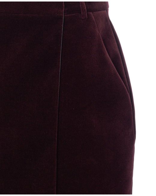 Saint Laurent Blue Mini Wrap Cotton Velevt Skirt