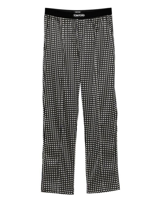 Tom Ford Gray Trousers Silk/Cream for men