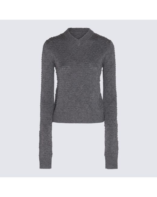 Sportmax Gray Wool And Cashmere Blend Salve Sweater