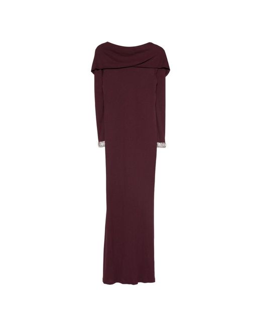 Stephane Rolland Red Embellished-Cuffs Maxi Dress