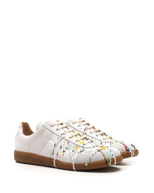 Maison Margiela White Replica Sneakers With Multicolor Drops for men