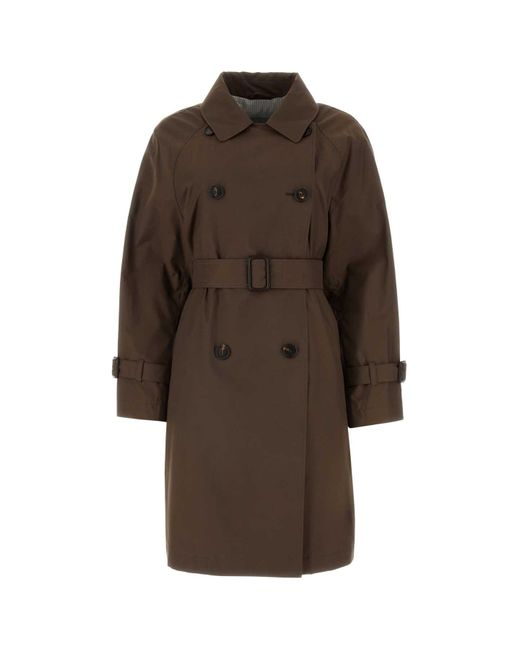 Max Mara The Cube Brown Chocolate Twill Titrench Trench