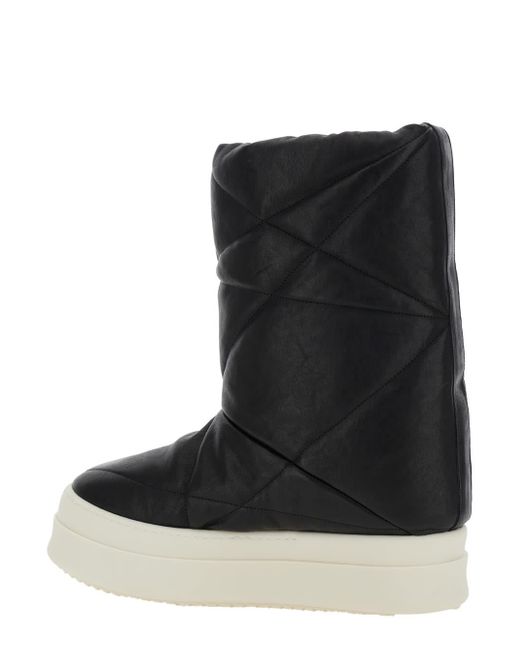 Rick Owens Black Down Filled And Quilted Ankle Boots for men