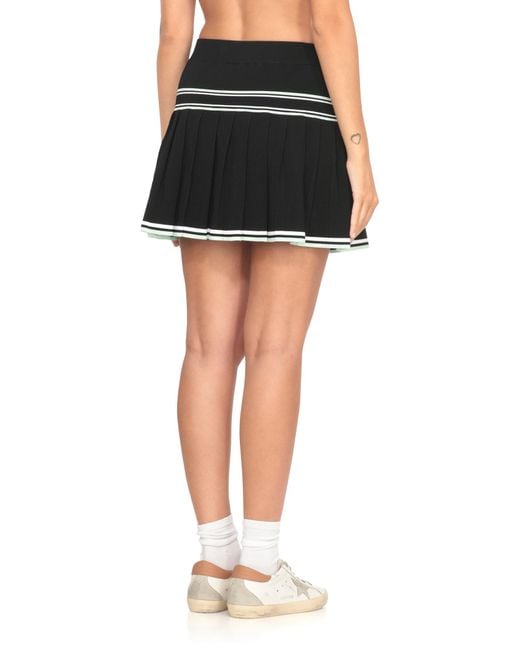 Casablanca Black Pleated Viscose Skirt