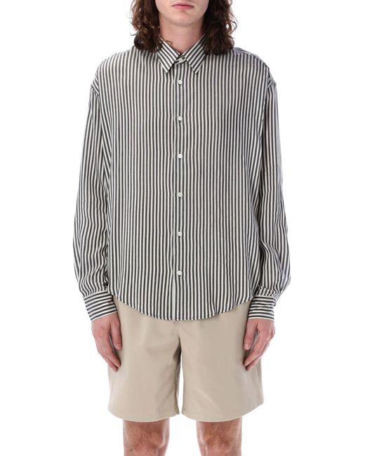 AMI Gray Striped Shirt for men
