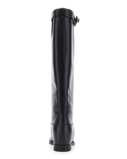 Via Roma 15 Black Boots Smooth Leather