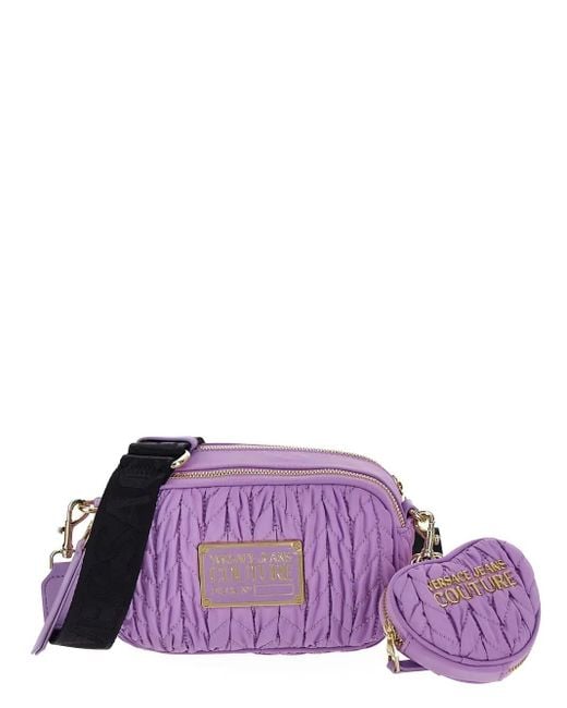 Versace Purple Quilted Shoulder Bag