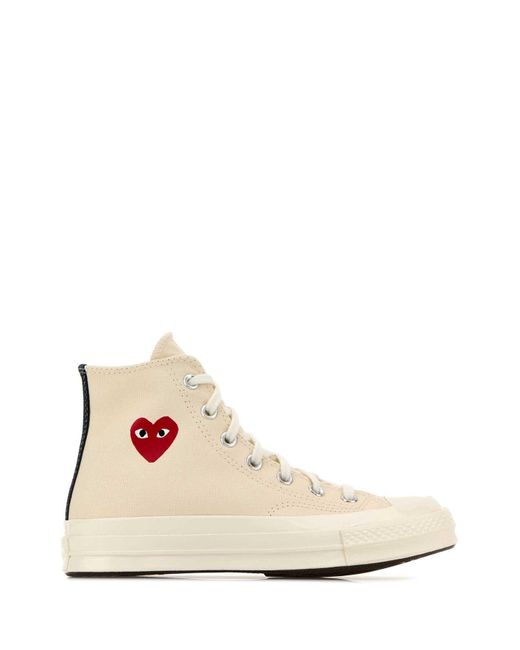 COMME DES GARÇONS PLAY Natural Ivory Canvas Comme Des Garçons X Converse Sneakers for men