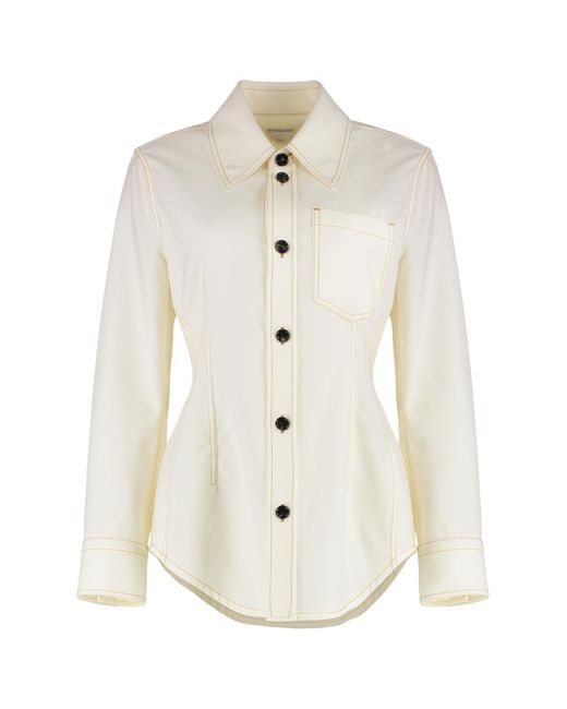 Bottega Veneta White Wool-Effect Shirt Acrylic