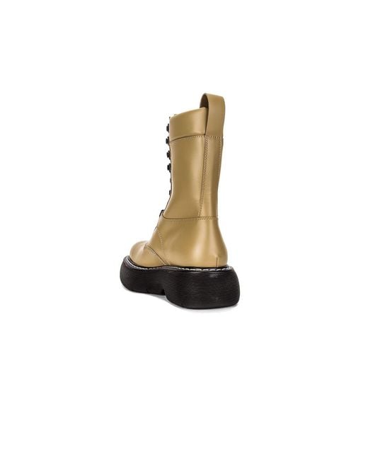 Bottega Veneta Natural Bounce Lace-Up Combat Boots