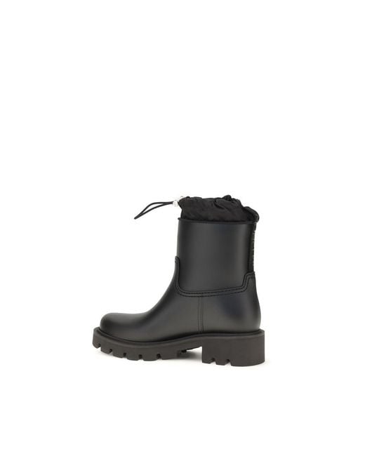 Moncler Black Pvc Rain Boots