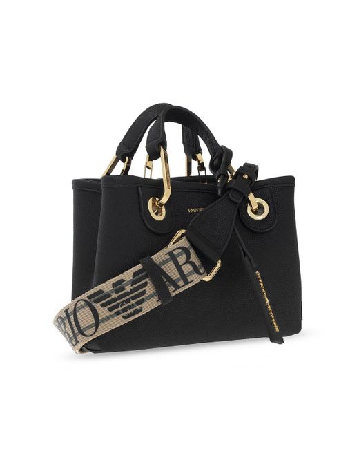Emporio Armani Black Logo Detailed Tote Bag