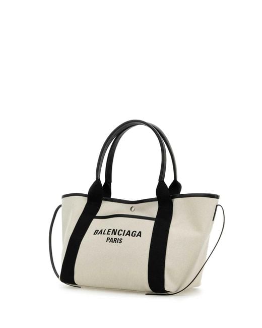 Balenciaga Multicolor Sand Canvas Medium Biarritz Shopping Bag