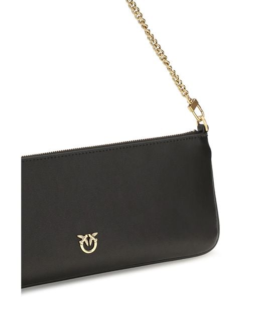 Pinko Black Shoulder Bag Horizontal Flat Leather-Antique/Antique Calf (Bos Taurus) Wallets & Purses