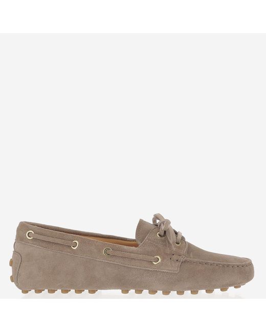 Tod's Brown Suede Leather Loafers Calfskin