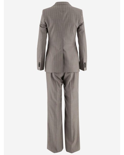 Tagliatore Gray Virgin Wool Pinstripe Suit