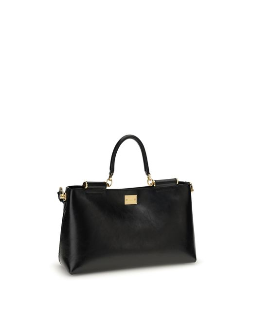 Dolce & Gabbana Black Vittoria Medium Handbag Calf Leather Bos Taurus Shoulder Bags
