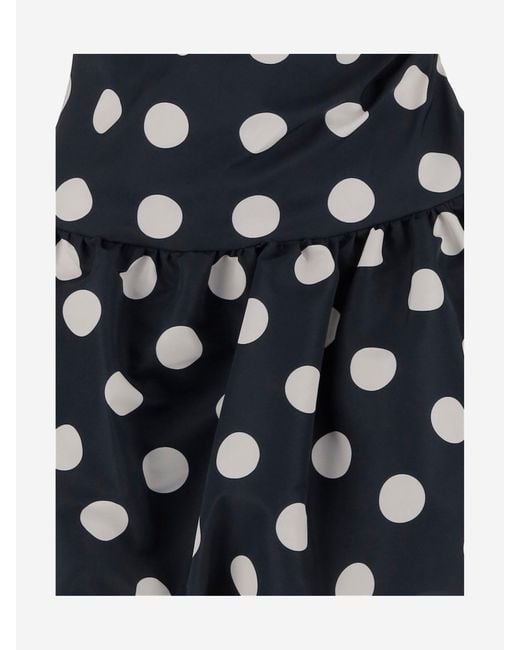 Patou Blue Polka Dot One Shoulder Dress