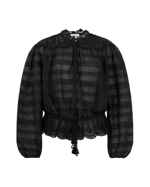 Isabel Marant Black Blouse Long Sleeves Cotton Blouses