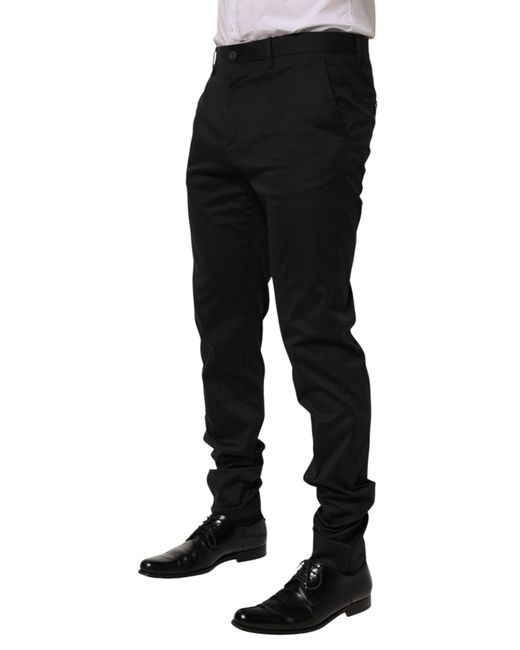 Dolce & Gabbana Black Cotton Formal Dress Trouser Pants Co+04+Pa+Se for men
